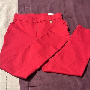 Rafaella Bold Red Slim Leg Pants, Size 10